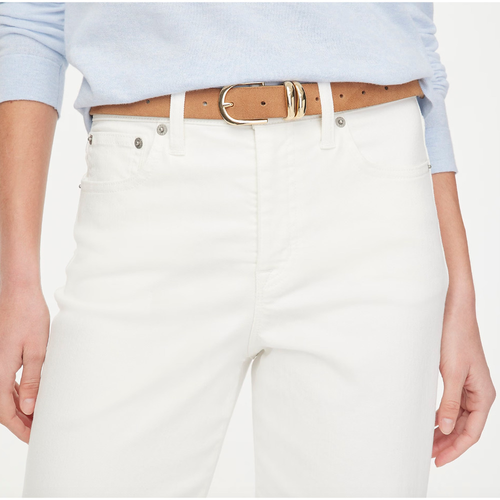 J.Crew Wide Leg Cropped Jean All Day Stretch White Stretch Denim US 34 NWT - Picture 3 of 11